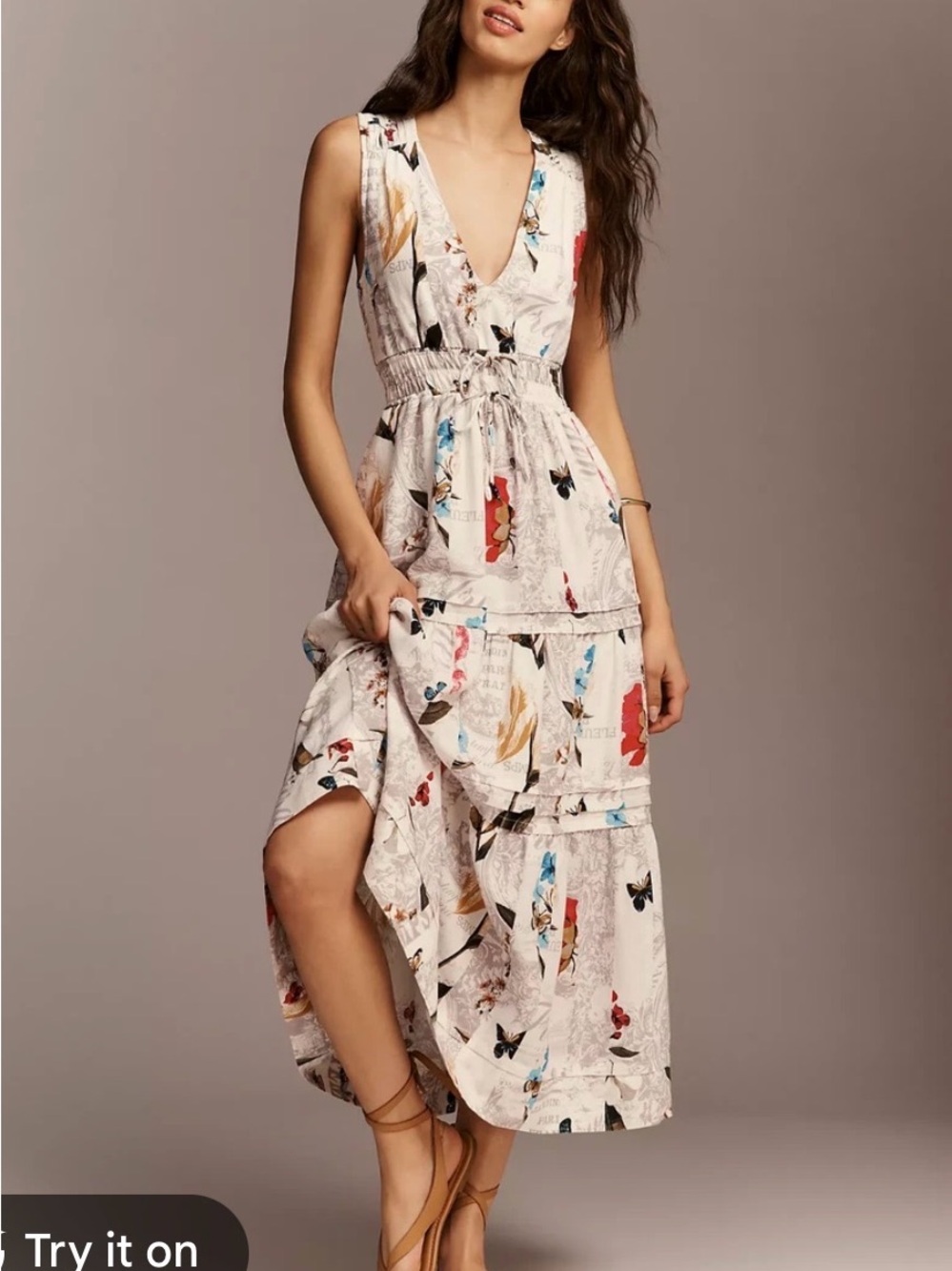 Anthropologie Somerset Linen Blend Sleeveless Maxi Dress